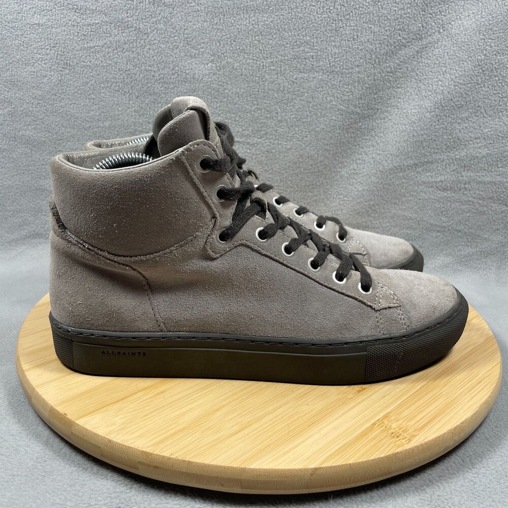 All Saints Womens Size EU 40 Grey Suede High Top Lace Up Shoes Sneakers